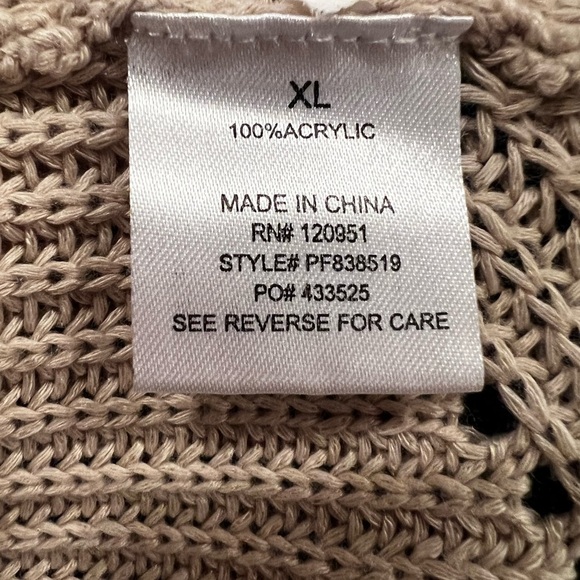 PINK ROSE women open front beige long cardigan/size XL - Picture 3 of 9